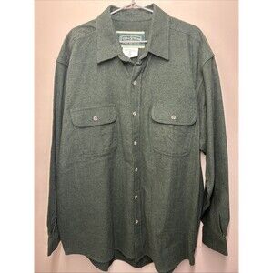 Field & Stream Chamois Shirt Mens XL Army Green Flannel Button Gorpcore Hunting